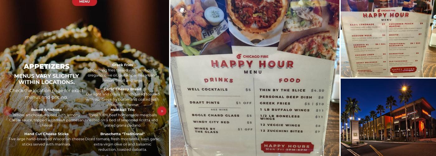 Chicago Fire Menu