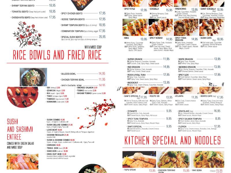 Bento Cafe Menu