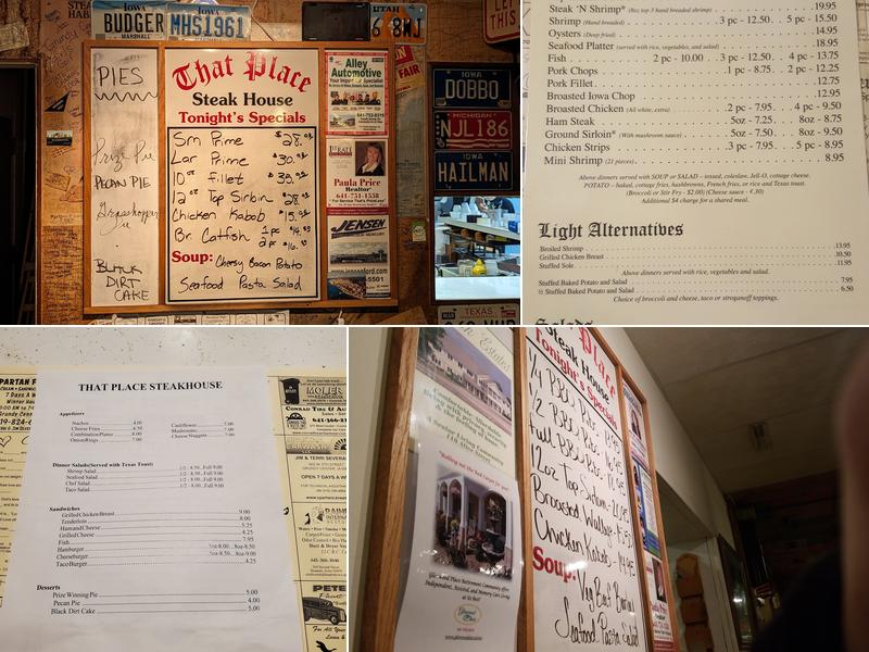 That Place Restaurant Menu