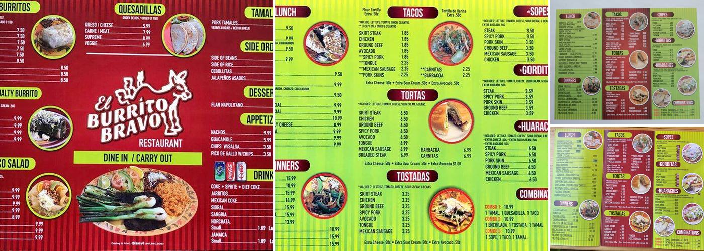 El Burrito Bravo Menu