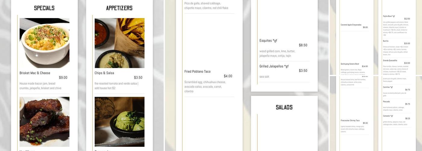 Milwalky Taco Menu