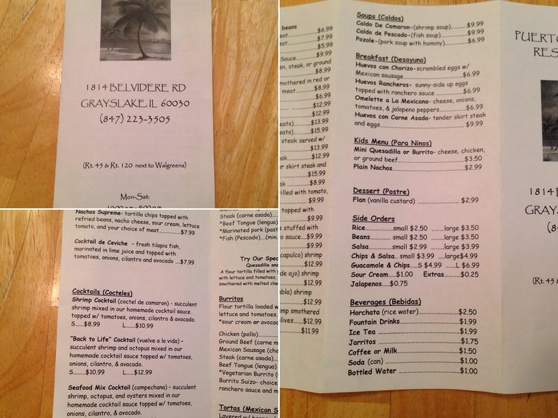 Dulce Margaritas Menu