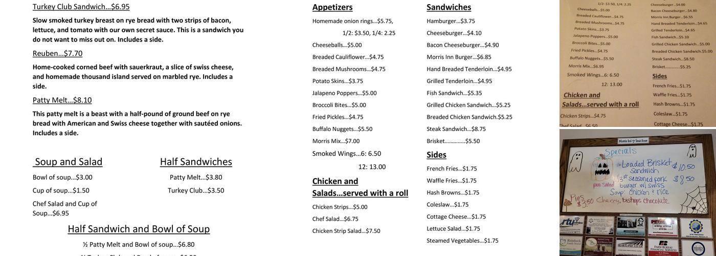 Morris Inn Steakhouse Menu