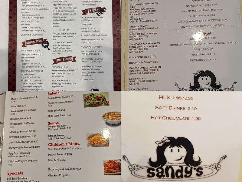 Sandy's Menu