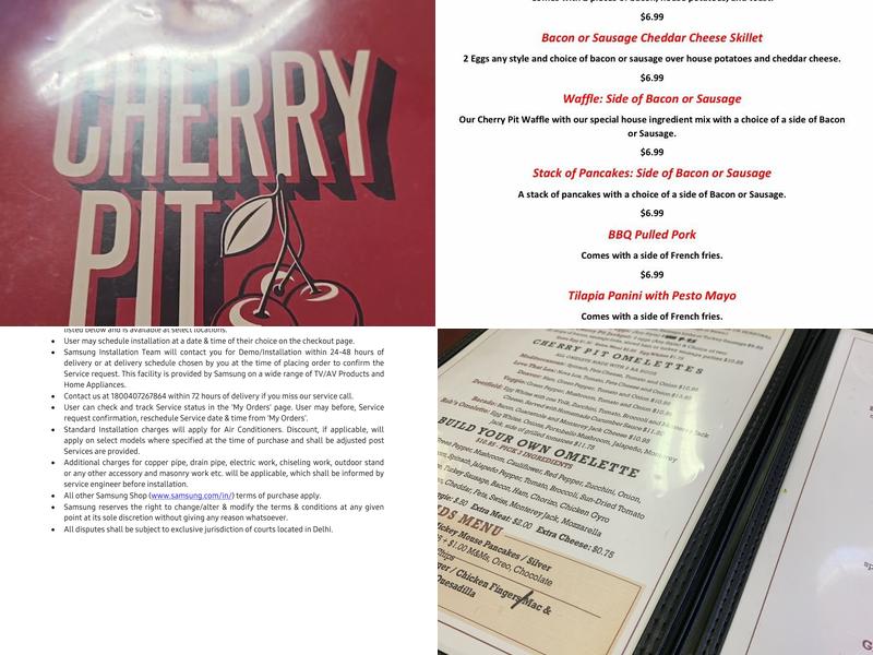 Cherry Pit Cafe Menu