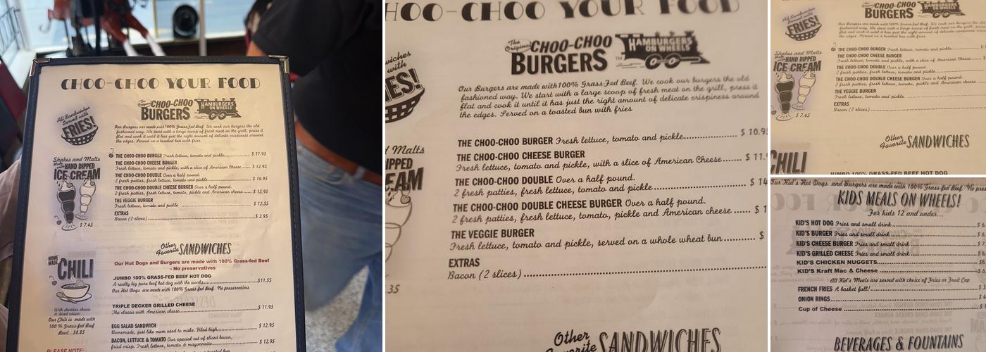 The Choo Choo Menu