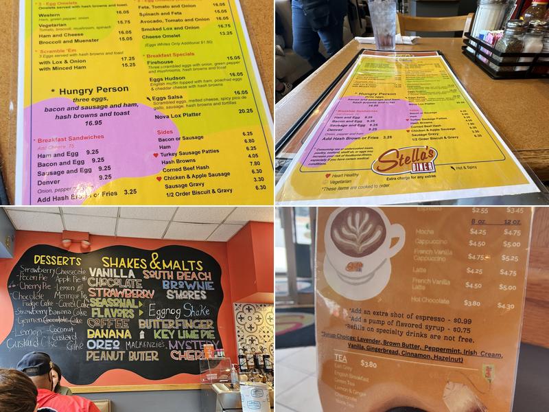 Stella's Diner Menu