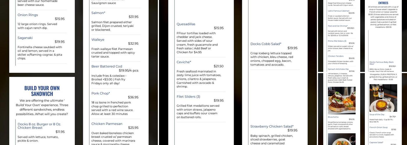 Docks Bar & Grill Menu