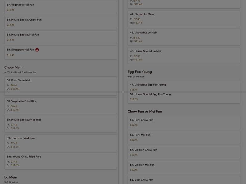 New China House Menu