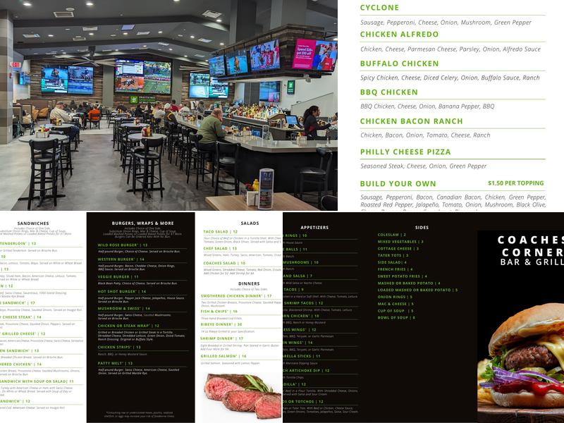 Coaches Corner Sports Bar & Grill Menu