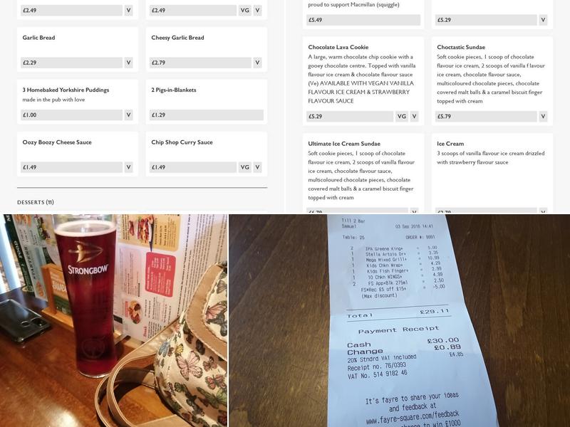 New Florence, Greene King Pub & Carvery Menu