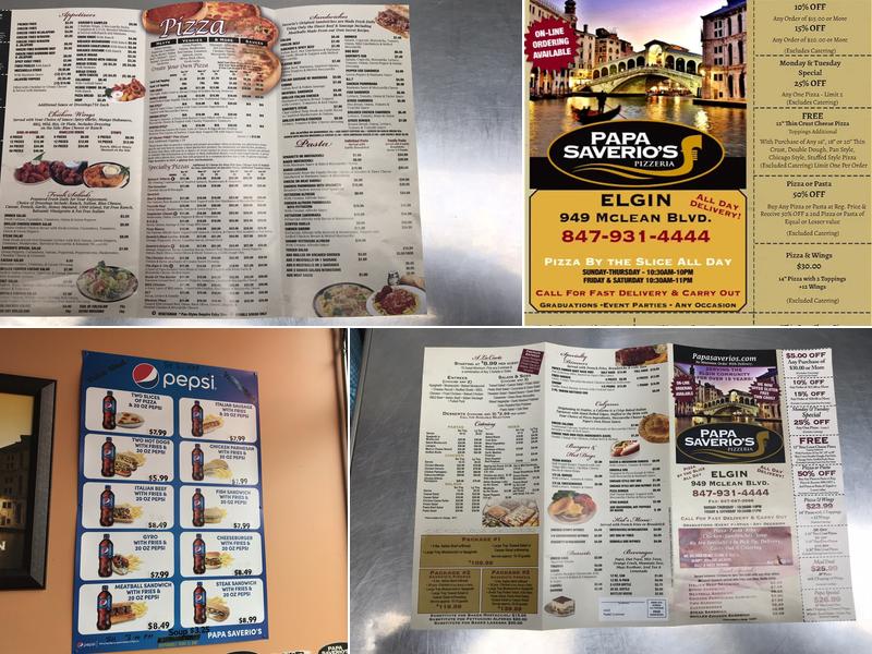 Papa Saverio's Pizzeria Menu