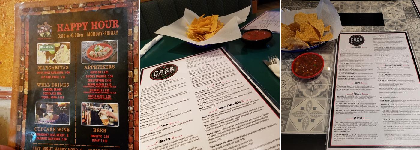 Casa Los Abuelos Menu