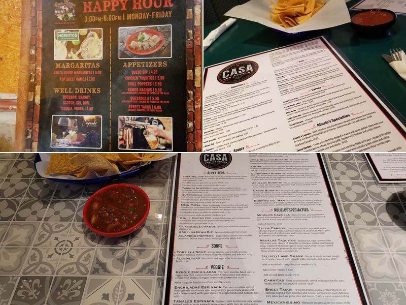 Casa Los Abuelos Menu