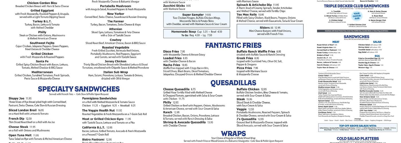 Elmwood Park Diner Menu