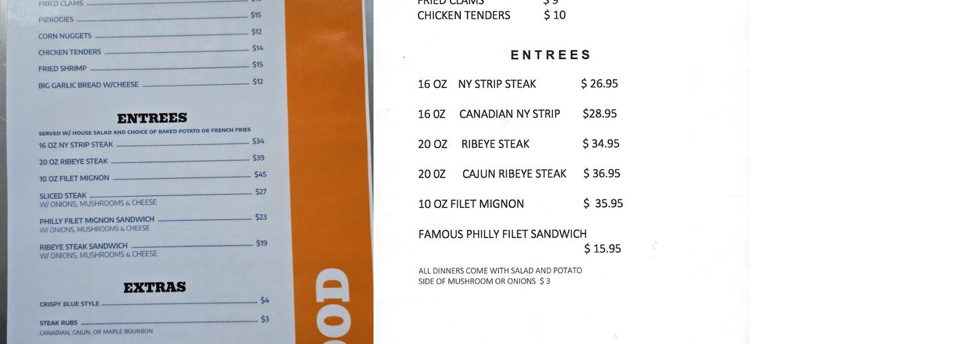 Kathie and Glenn's Steakhouse Menu