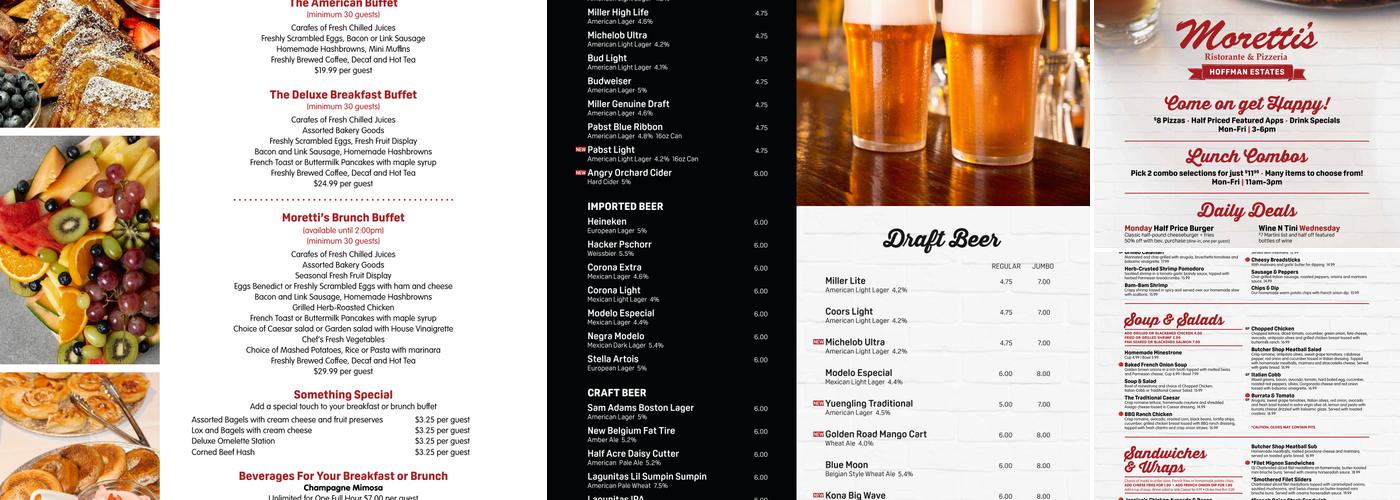 Moretti's Hoffman Estates Menu