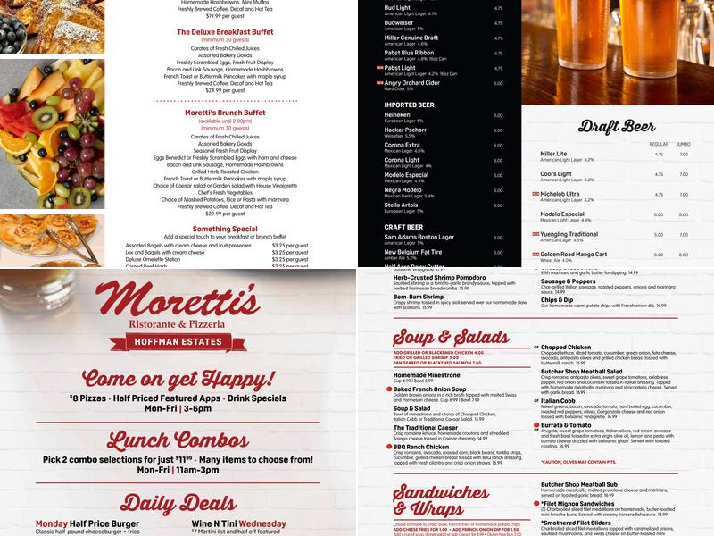 Moretti's Hoffman Estates Menu