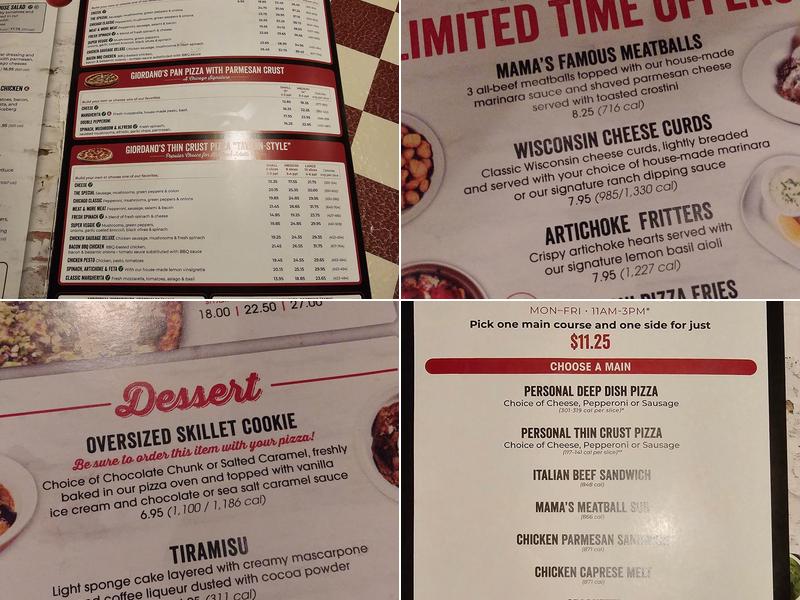 Giordano's Menu