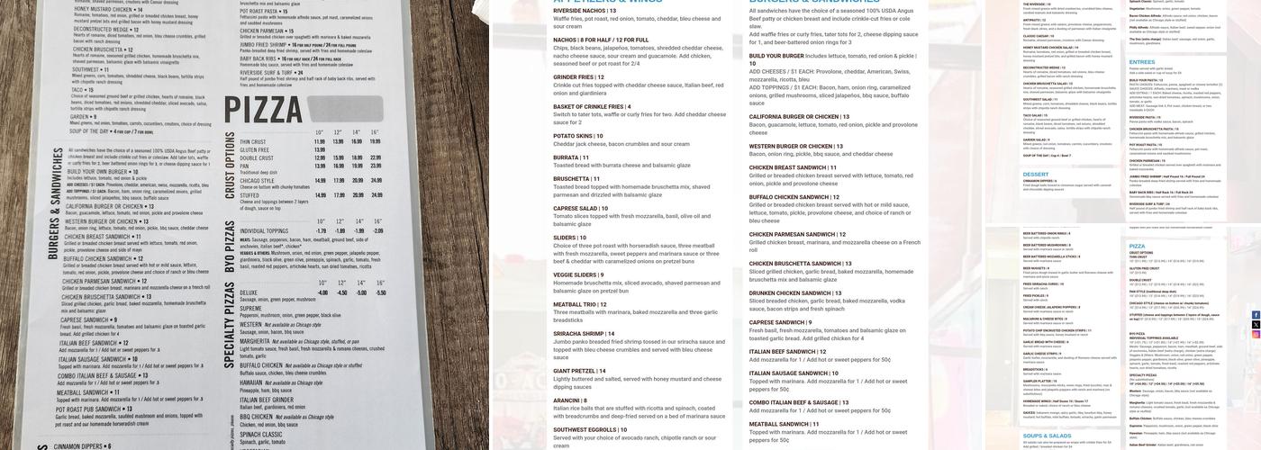 Riverside Pizza & Pub - St. Charles Menu