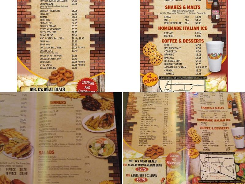 Mr. C's Hot Dogs and More Menu