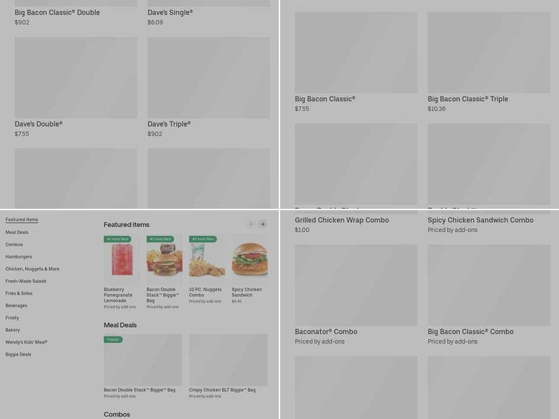 Wendy's Menu
