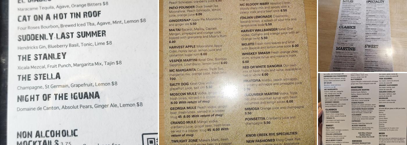 Mineral City Mill and Grill Menu