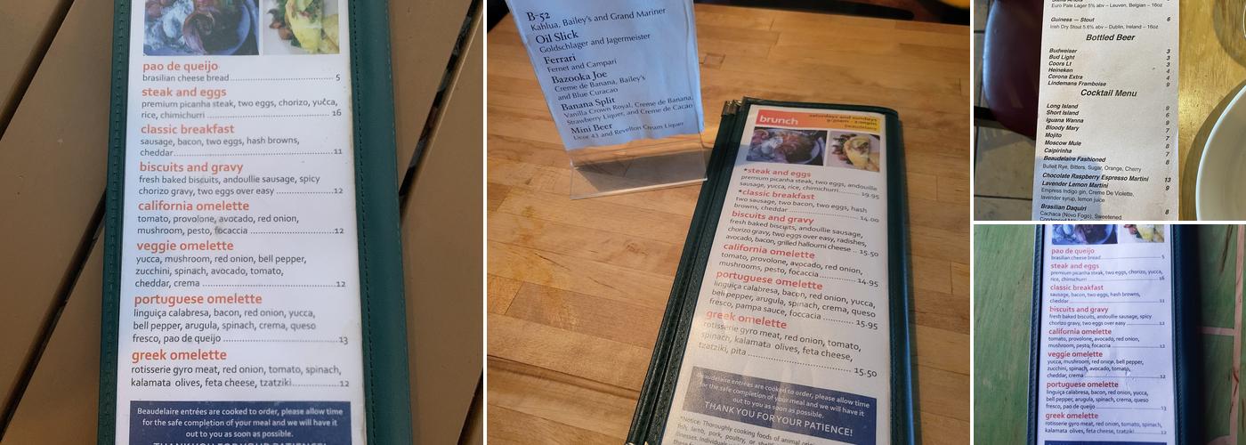 Cafe Beaudelaire Menu