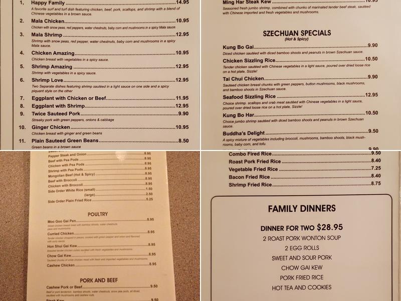 New China Restaurant Menu