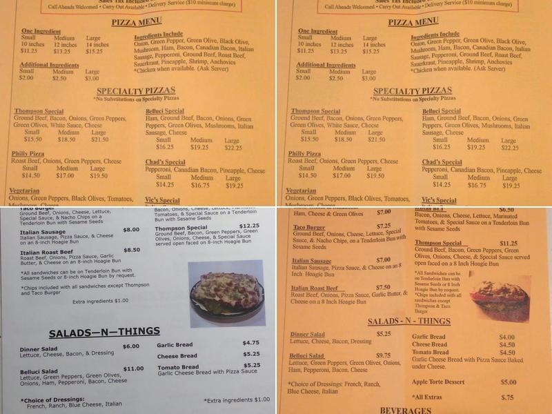 Belluci Pizza House Menu