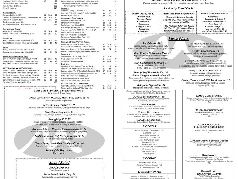 Montarra Menu