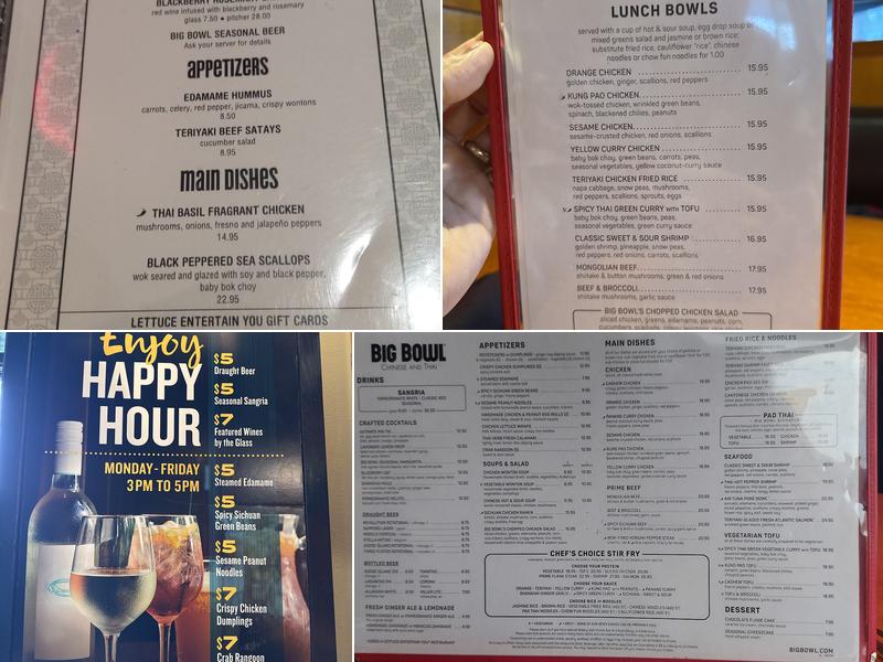 Big Bowl Schaumburg Menu