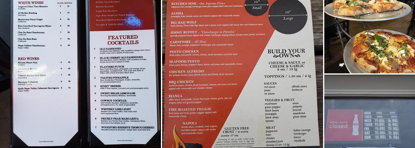 Fuel Coal Fire Pizza Menu