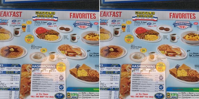 Waffle House Menu