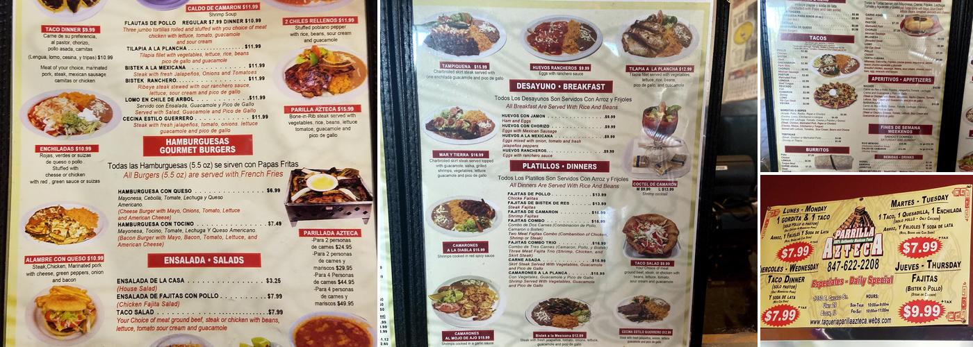 Taqueria Parrilla Azteca Menu