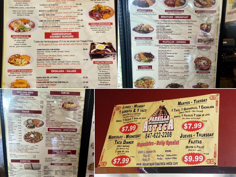Taqueria Parrilla Azteca Menu
