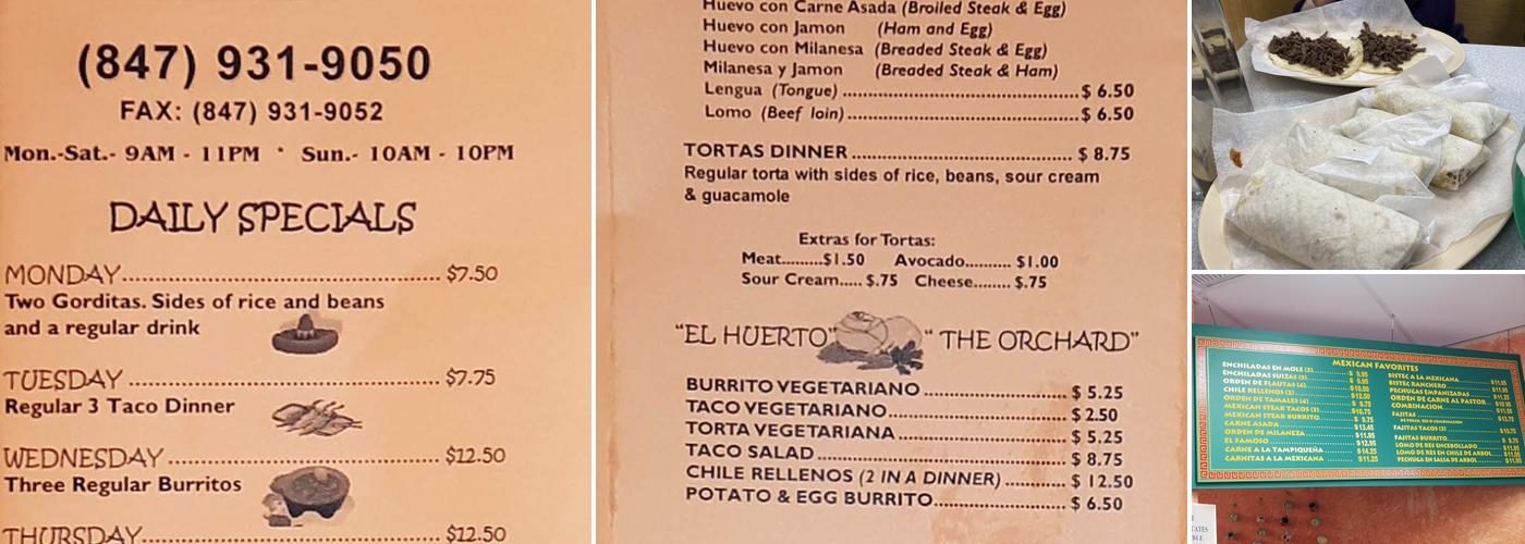 El Faro Restaurant Menu