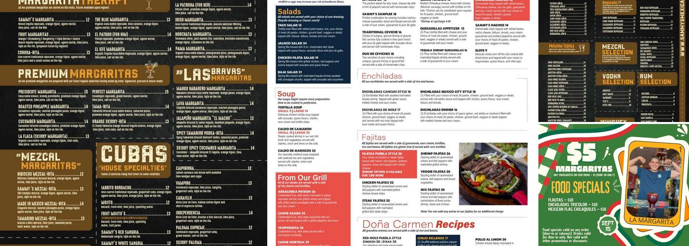 Sammy's Mexican Grill and bar Menu