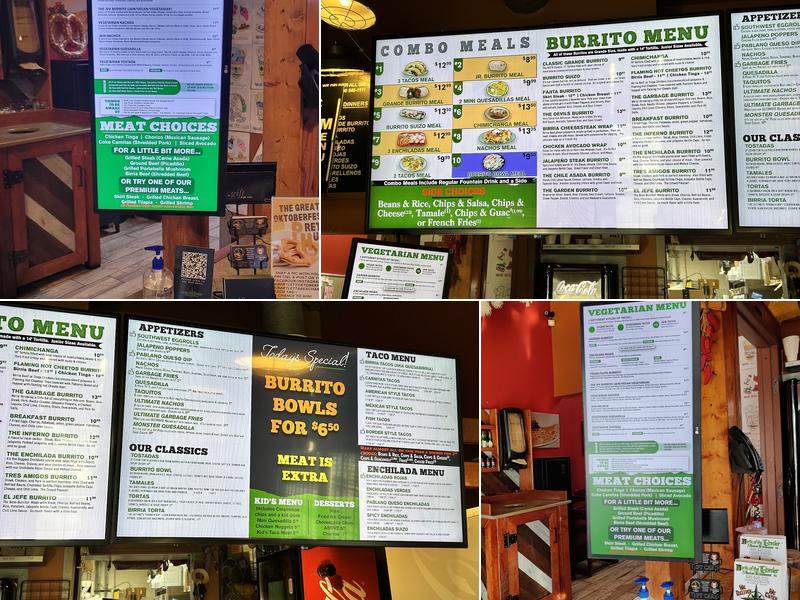 North of the Border Mexican Restaurant Menu