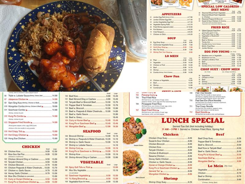 Gilbert's Kitchen Menu