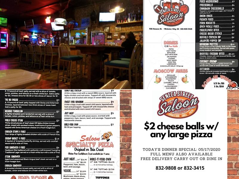 Seneca Street Saloon & Pizza Menu