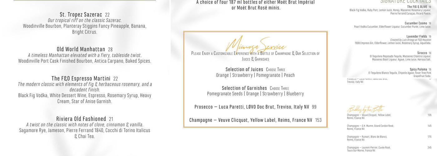 Fig & Olive Menu