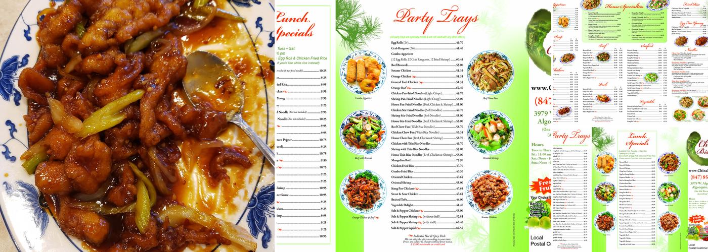 China Bistro Menu
