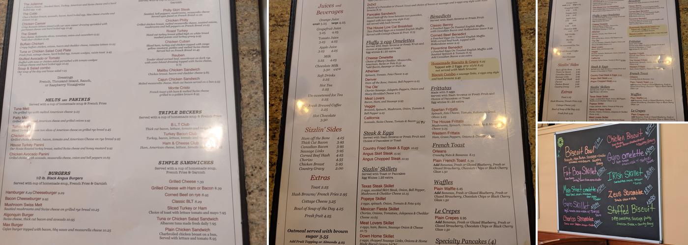 Rainbow Pancake House and Restaurant Menu