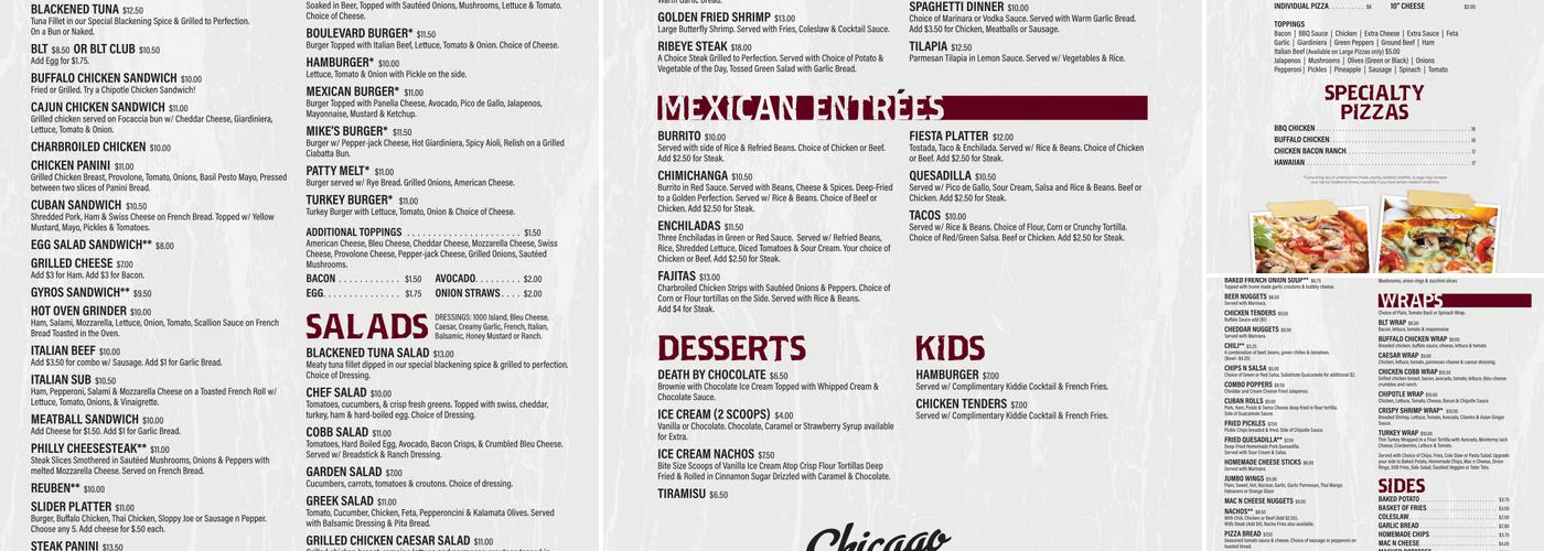 Chicago Loop Sports Bar & Grill Menu
