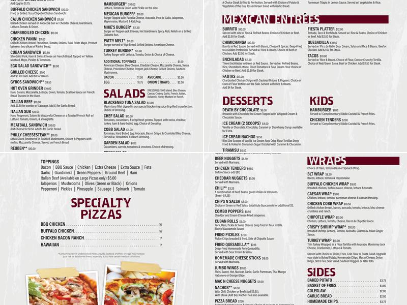 Chicago Loop Sports Bar & Grill Menu