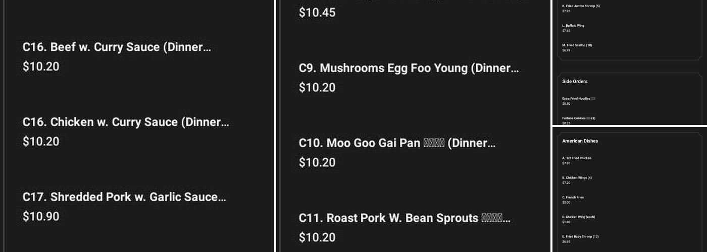 L & T Chinese Kitchen Menu