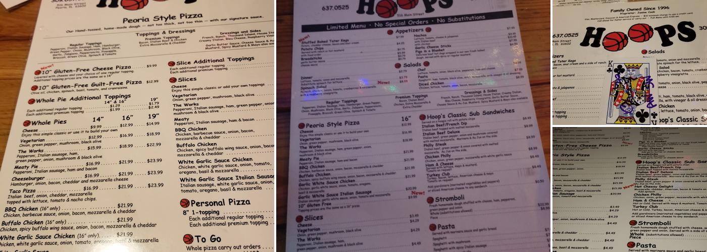 Hoops Pub & Pizza Menu