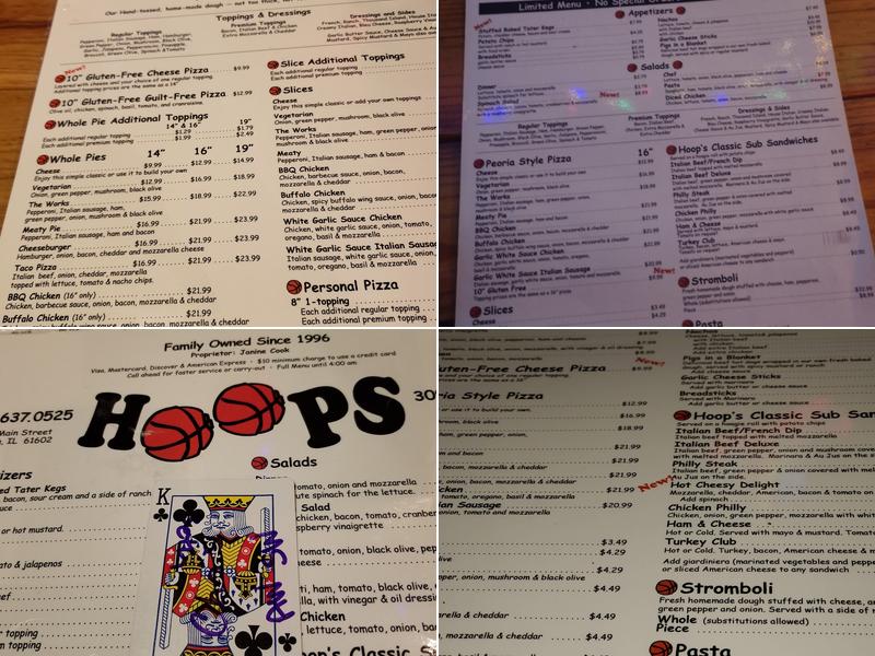 Hoops Pub & Pizza Menu