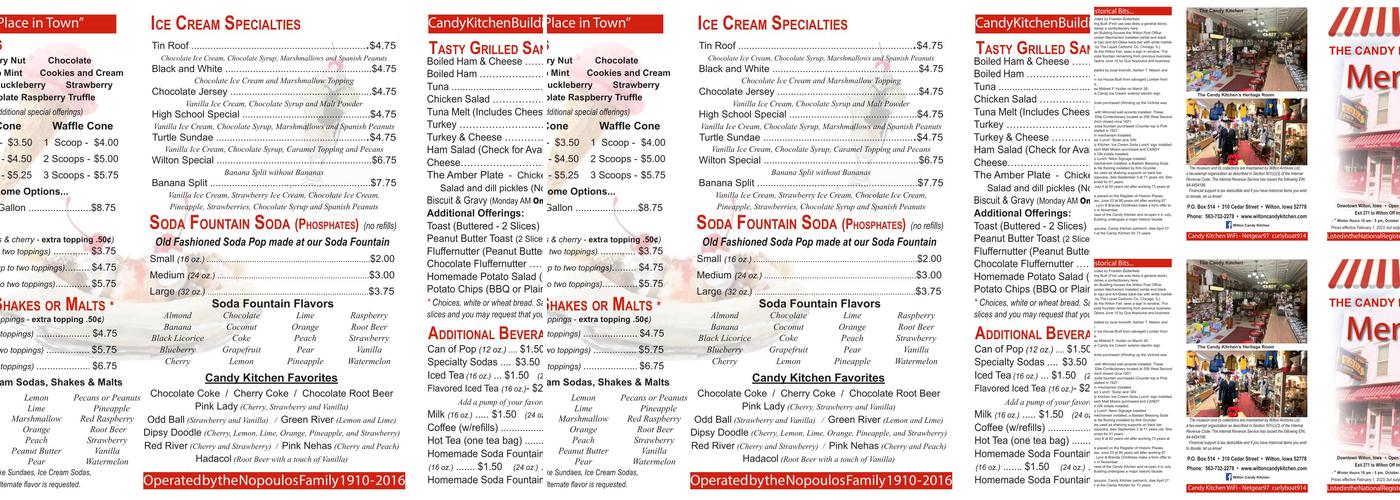 Wilton Candy Kitchen Menu